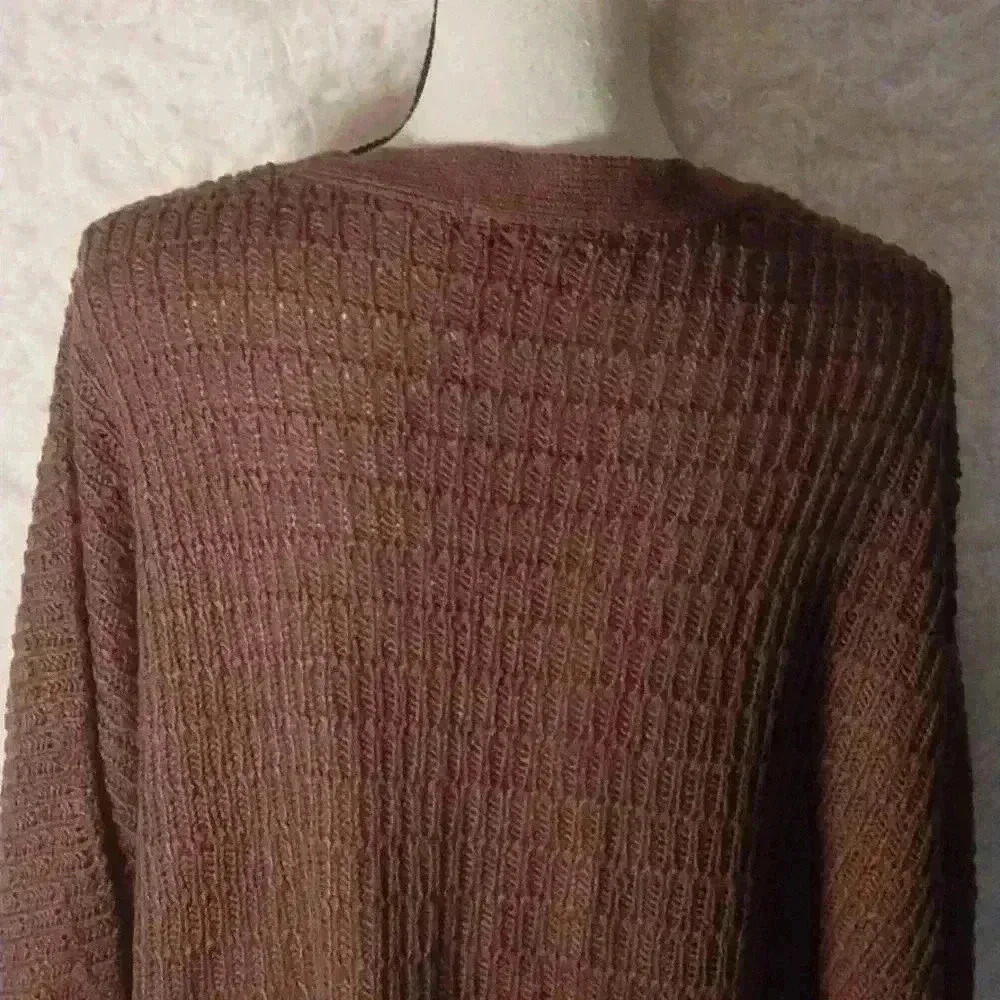 Love Change Italy Purple Knit Open Front Cardigan Sweater Size XL - Picture 7 of 9